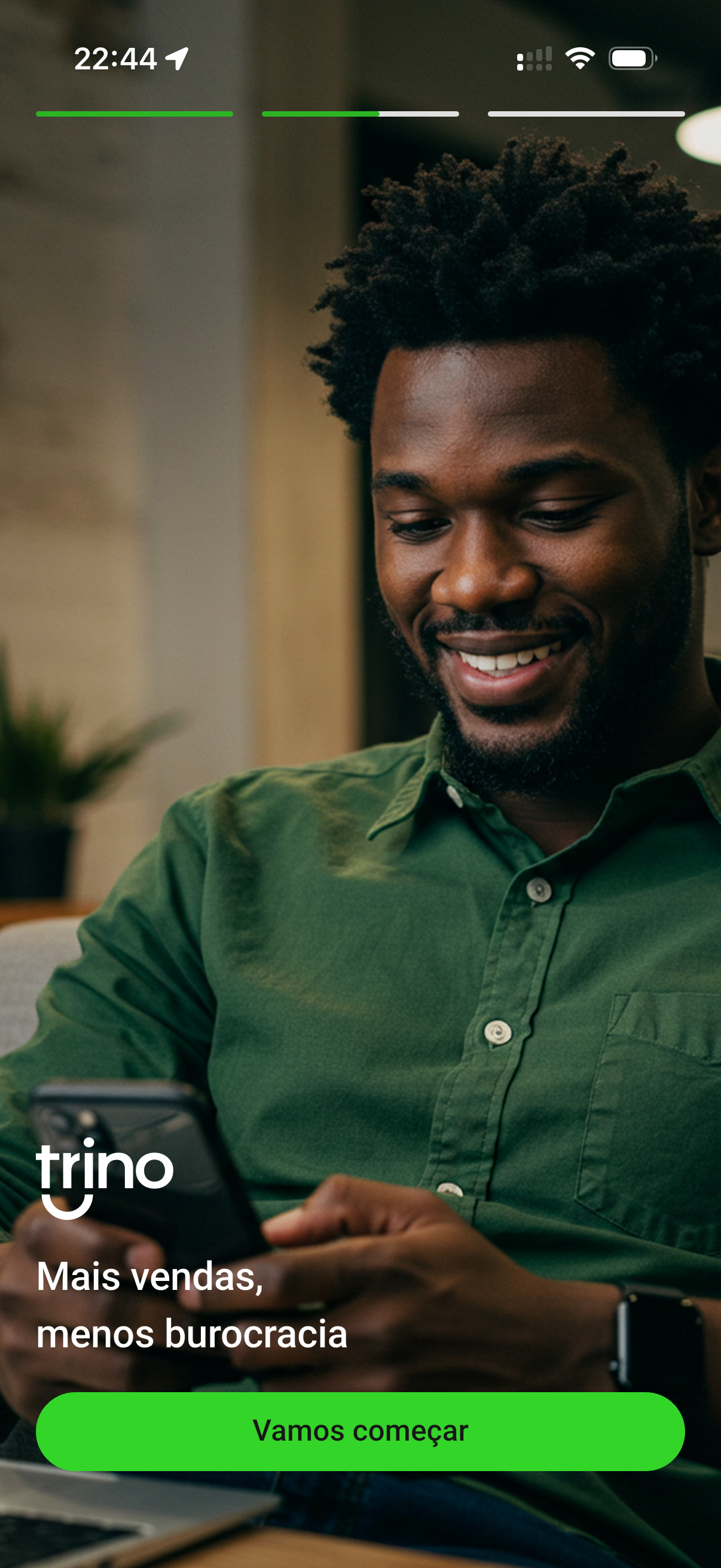 Tela inicial - Vamos Começar