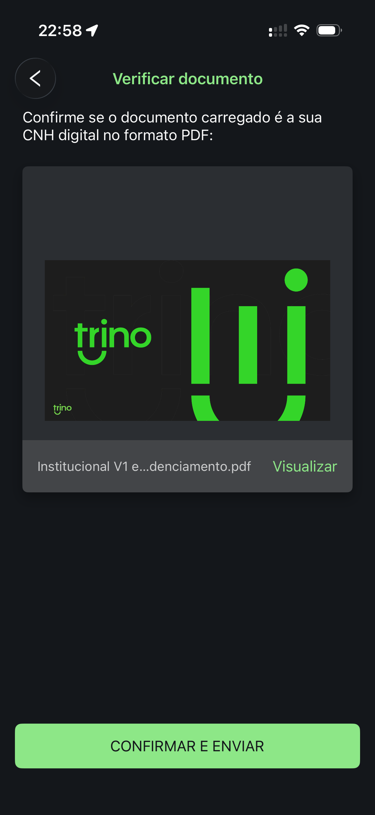 Confirmar e enviar documento