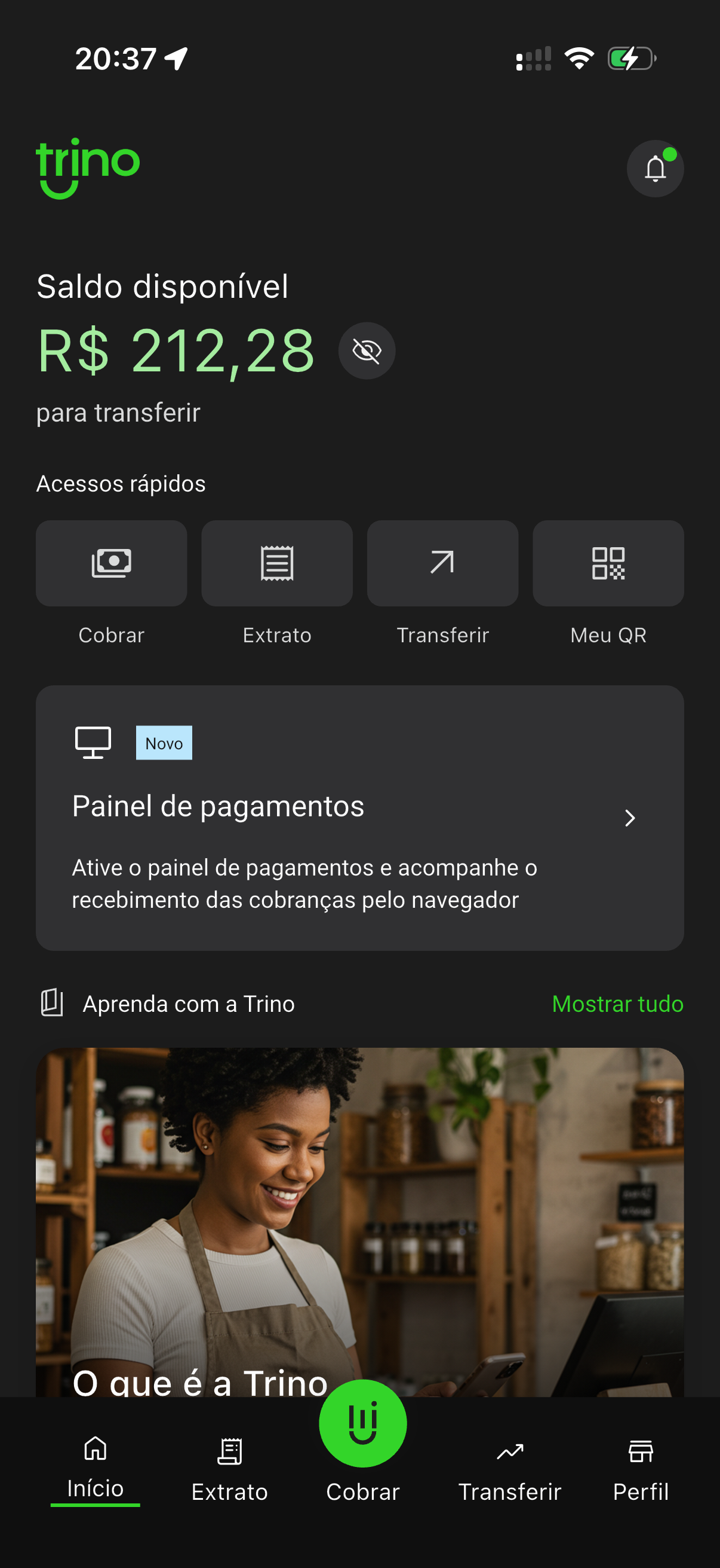 Tela inicial do TrinoEmpresas