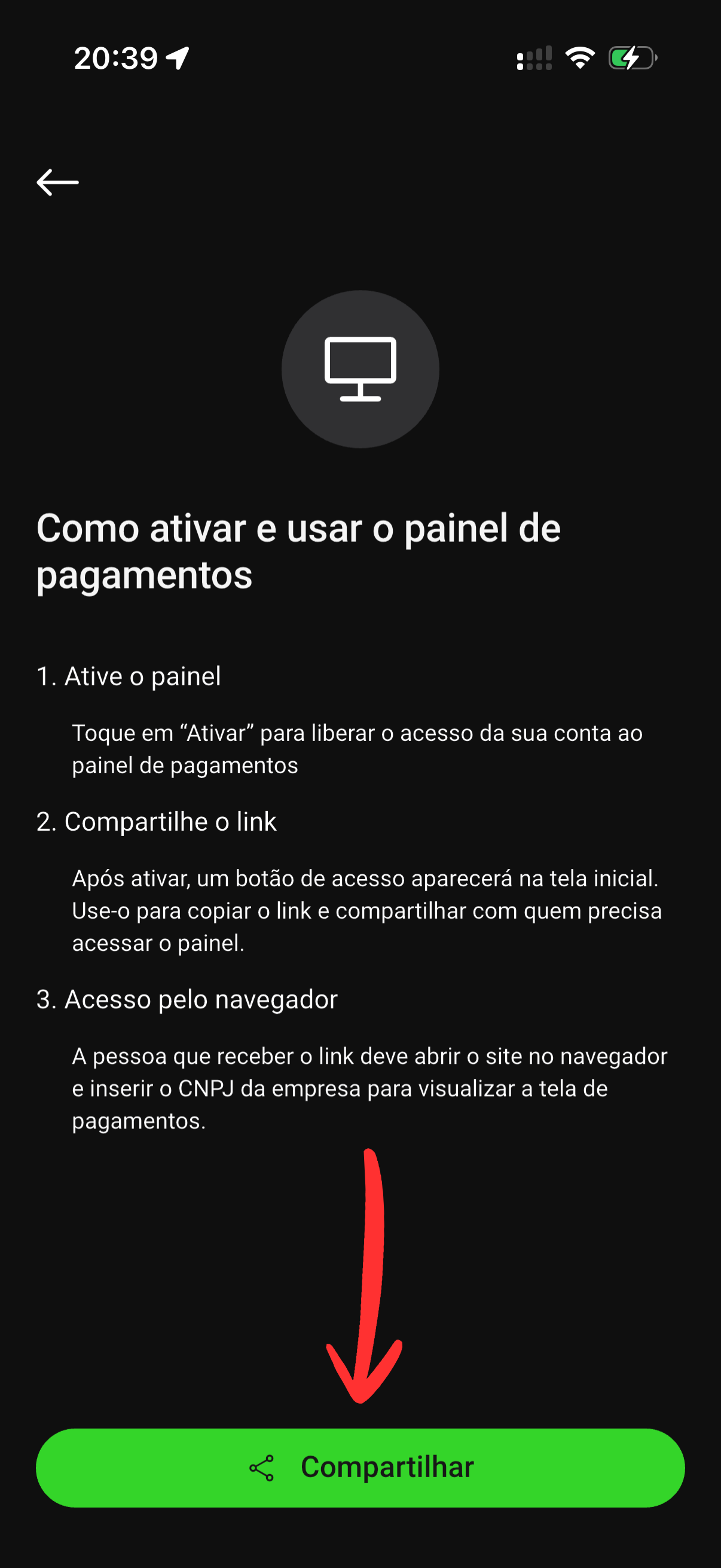 Painel de acompanhamento