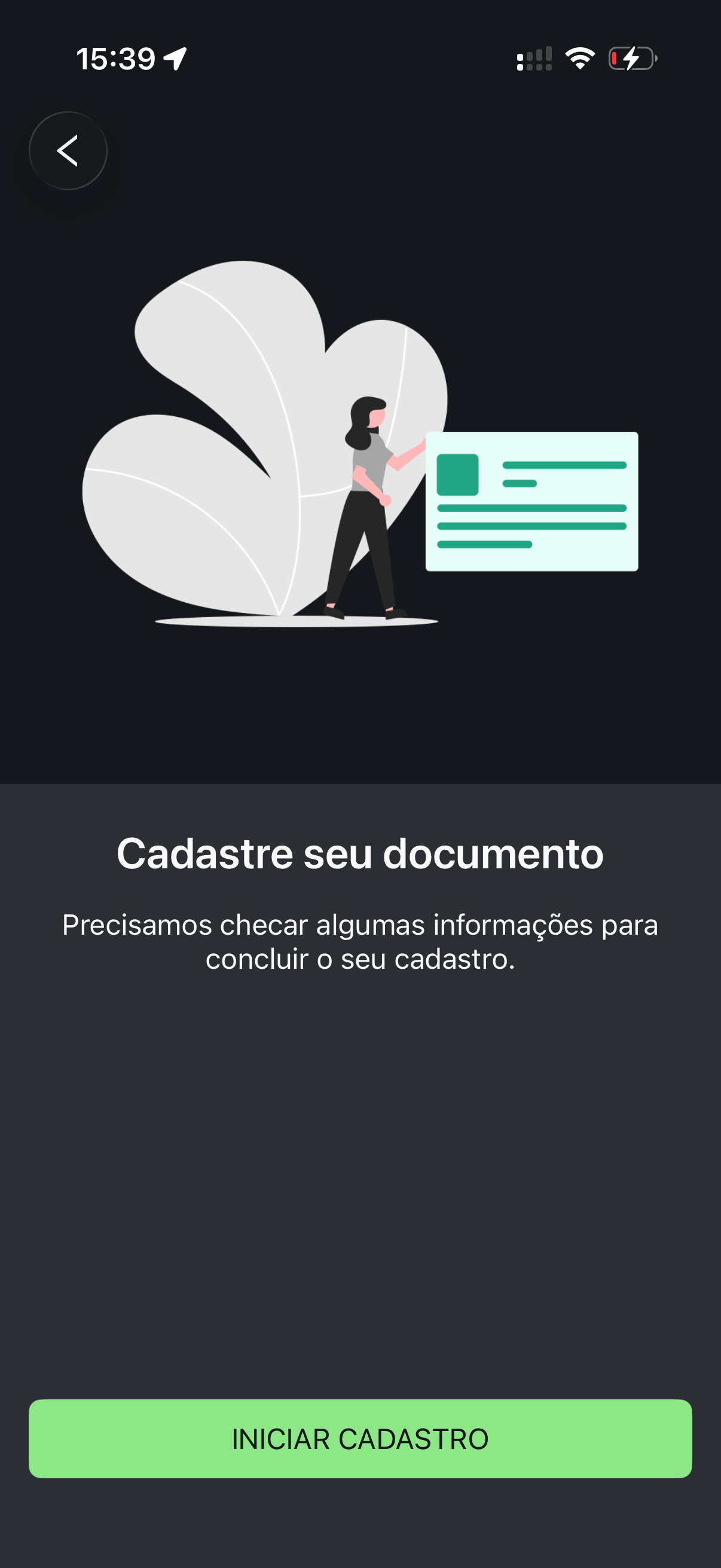 Iniciar cadastro documento