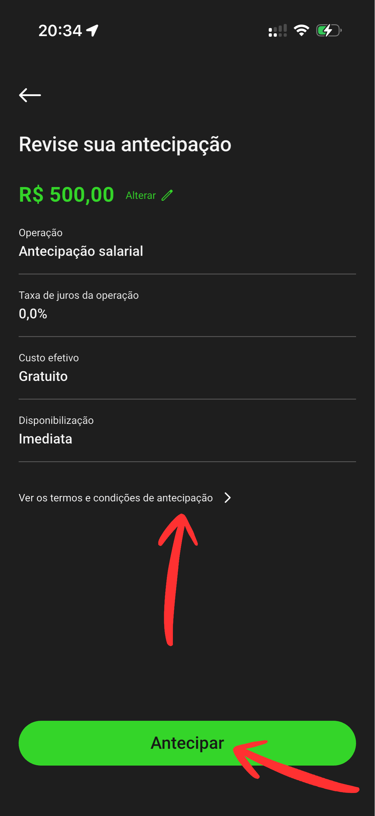 Revisar antecipação
